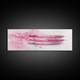Pink Brushes Art Canvas Print with Geometric Design, Light Pink Wall Art Perfect Above Sofa or Dorm Room, Wabi Sabi Inspired Decor