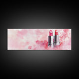 Pink Lipstick Art Canvas Print, Light Pink Wall Art, Feminine Abstract Painting, Modern Home Decor Piece for Bedroom or Bathroom