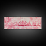 Pink Crown Canvas Print Minimalist Art Abstract Pink Wall Art Light Pink Bedroom Decor Princess Aesthetic Whimsical Art Wall Art