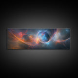 Vibrant Abstract Space Framed Canvas Print Painting Prints Modern Minimalist Wall Art Living Room Horizontal Decor