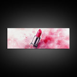Pink Lipstick Art Canvas Print, Modern Makeup Wall Art, Feminine Decor, Light Pink Abstract Art, Whimsical Beauty Art
