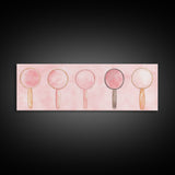 Minimalist Mirrors Framed Canvas Print Light Pink Wall Art Geometric Art Whimsical Art Modern Bedroom Decor Skinny Wall Art
