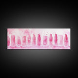 Pink Lipstick Wall Art, Canvas Print, Feminine Beauty Decor, Whimsical Art, Perfect Gift Idea, Above Desk Artwork, Makeup Room Style