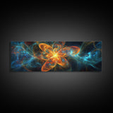 Fiery Blossom Framed Canvas Print Blossom Painting Artwork Nature-Inspired Wall Art Living Room Horizontal Decor