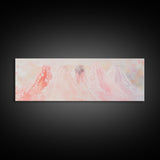 Bridal Veil Light Pink Wall Art Framed Canvas Print Horizontal Wedding Rustic Decor Extra Wide Artwork Bedroom Art
