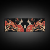 Elegant Geisha Framed Canvas Print Chinoiserie Art Nouveau Print Japanese Zen Art Gift Idea for Her Bedroom Living Room Wall Decor