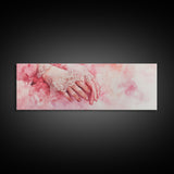Elegant Lace Hands Canvas Print Feminine Glam Art Light Pink Wall Art Romantic Home Decor Vertical Artwork Gift Idea For Her