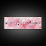 Musical Notes Canvas Print Artistic Sheet Music Wall Art Light Pink Abstract Artwork Rustic Wabi Sabi Art Living Room Decor Gift