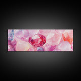 Gemstone Art Canvas Print, Pink Wall Art for Dorm, Light Pink Abstract Art, Whimsical Home Decor, Bedroom or Living Room Gift Idea