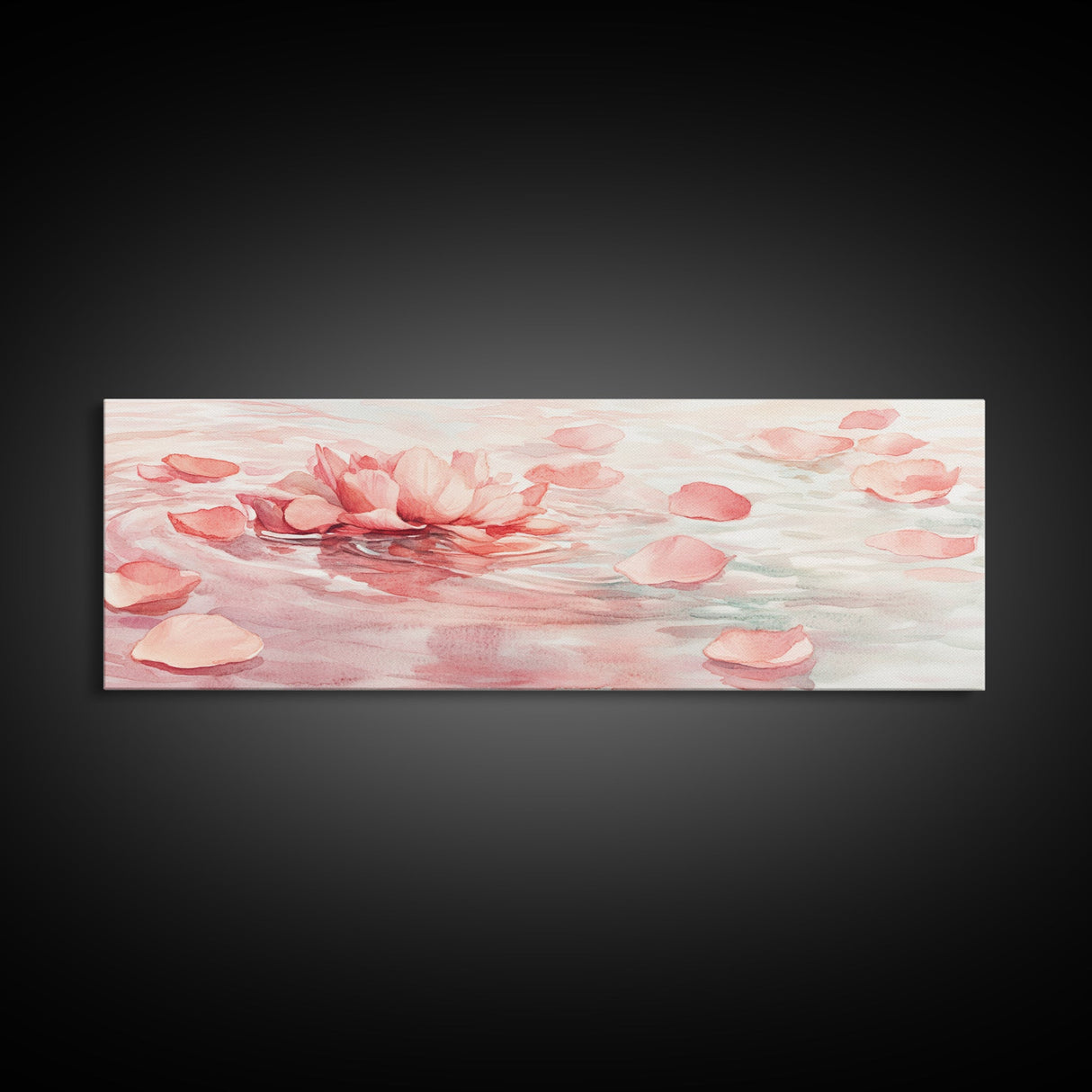 Lotus Petal Canvas Print, Wabi Sabi Wall Art, Light Pink Nature-Inspired Art, Bedroom or Yoga Room Decor, Serene Feminine Artwork