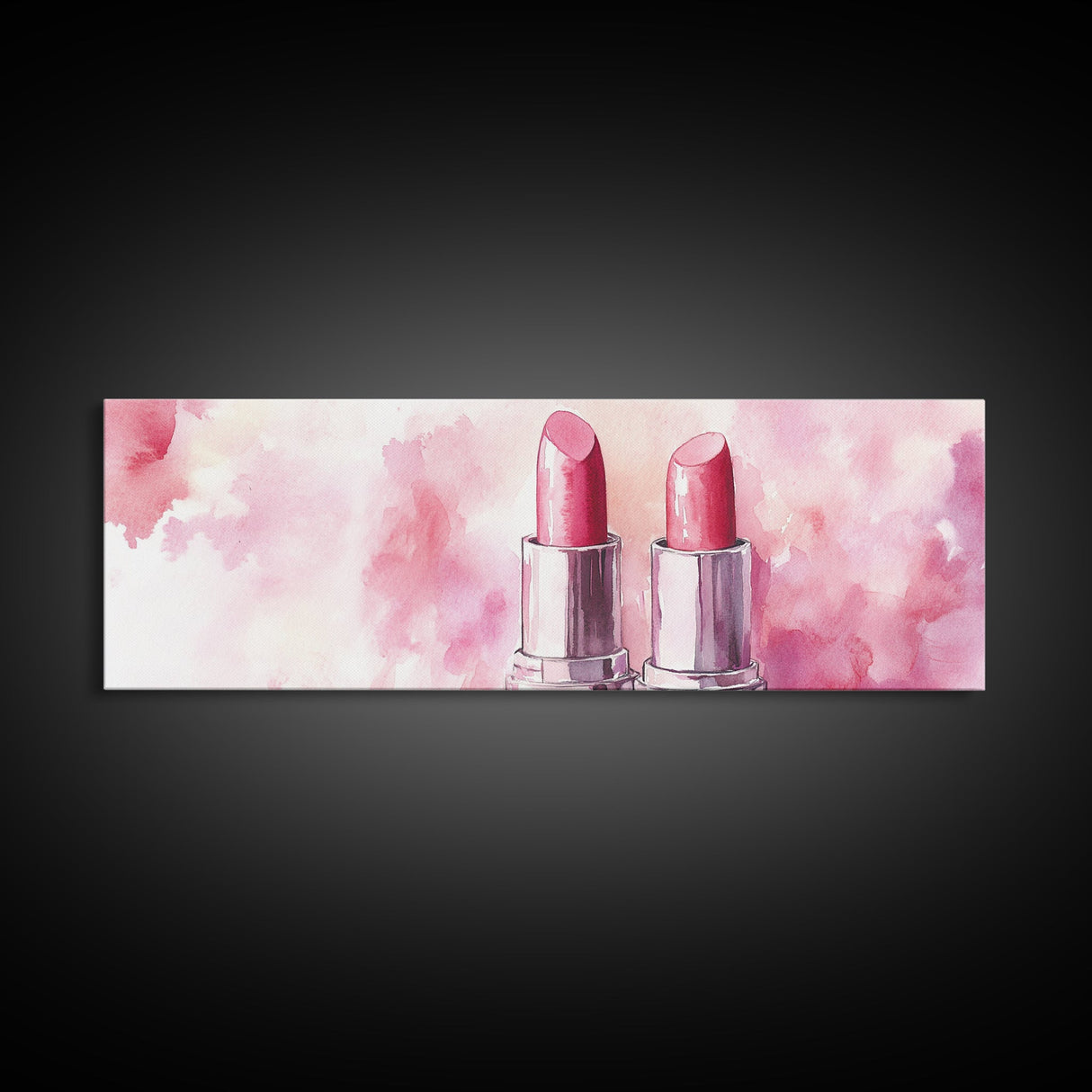 Lipstick Canvas Print, Whimsical Feminine Wall Art, Pink Abstract Makeup-Inspired Art, Bedroom or Beauty Room Gift Idea, Light Pink Decor