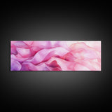 Pink Abstract Wave Canvas Print Bedroom Wall Art Horizontal Light Pink Wall Art Feminine Decor Minimalist Above Sofa Framed Art