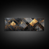 Geometric Gold Framed Canvas Print Art Deco Wabi Sabi Wall Art Rustic Modern Decor Unique Above Bed or Sofa Art Living Room Accent