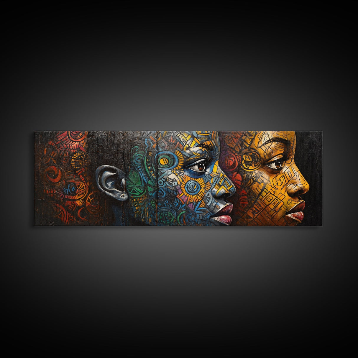 Vibrant African Art Tribal Art Décor Golden Tones Minimalist Decor Rustic Wall Art Original Painting Unique Gift Idea