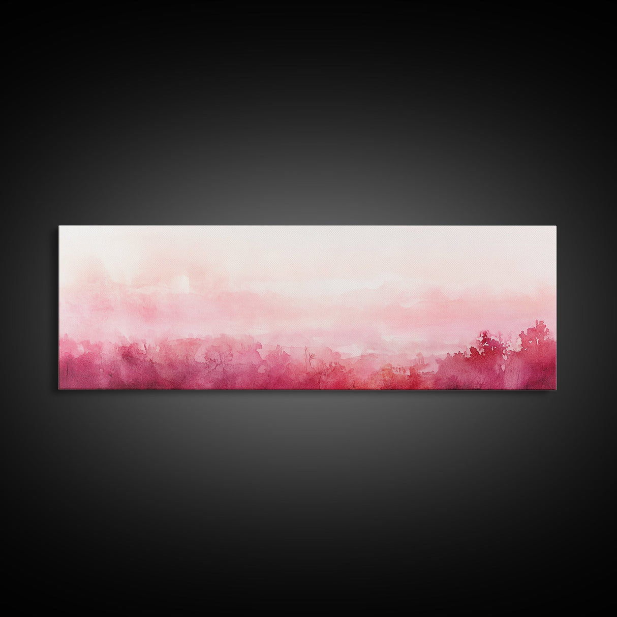 Light Pink Canvas Print Abstract Landscape Painting Horizontal Pastel Minimalist Boho Living Room Art Wabi Sabi Modern Wall Decor