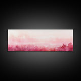 Light Pink Canvas Print Abstract Landscape Painting Horizontal Pastel Minimalist Boho Living Room Art Wabi Sabi Modern Wall Decor