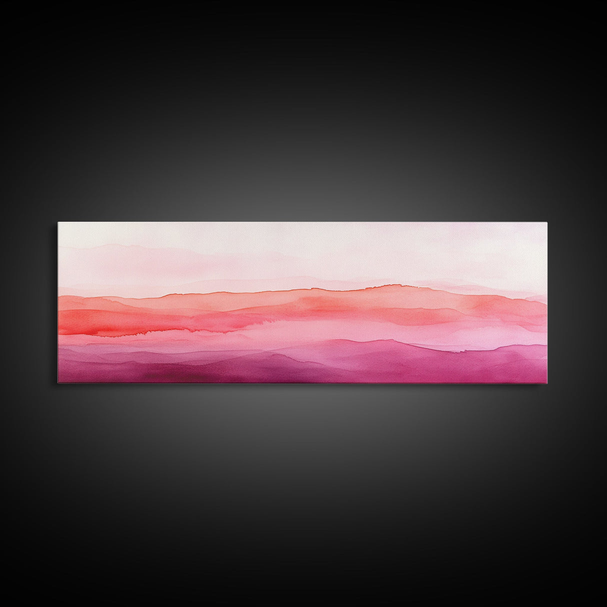 Horizontal Canvas Print Abstract Pink Landscape Extra Wide Moody Art Minimalist Wabi Sabi Bedroom Wall Decor Living Room Pastel