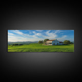 Scenic Green Rolling Hills Framed Canvas Print - Rustic Landscape Art, Farmhouse Living Room Decor, Extra Wide Art Above Sofa, Gift Idea