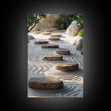 Zen Garden Path Canvas Print Minimalist Zen Wall Art Wabi Sabi Decor Zen Inspired Artwork Rustic Decor Above Bed Wall Art