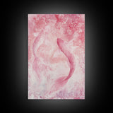 Canvas Print Koi Fish Painting Pink Abstract Art Zen Wall Art Minimalist Artwork Living Room Decor Gift Idea Bedroom Wall Art