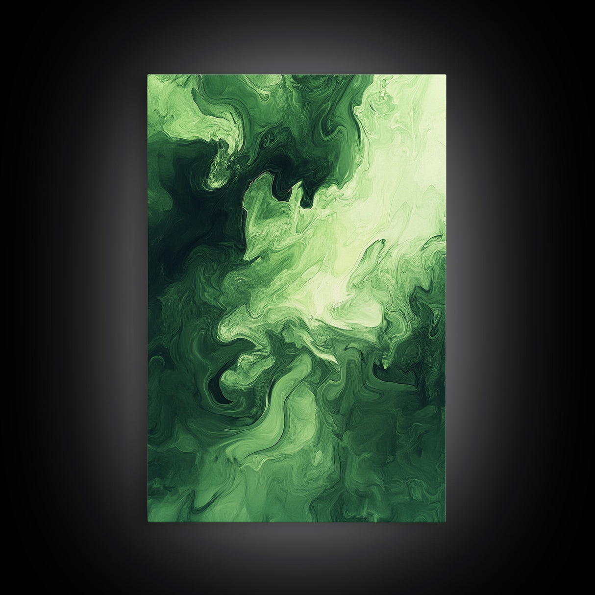 Modern Abstract Green Canvas Print, Sage Green Wall Art, Farmhouse Decor, Minimalist Vertical Art, Living Room Rustic Decor
