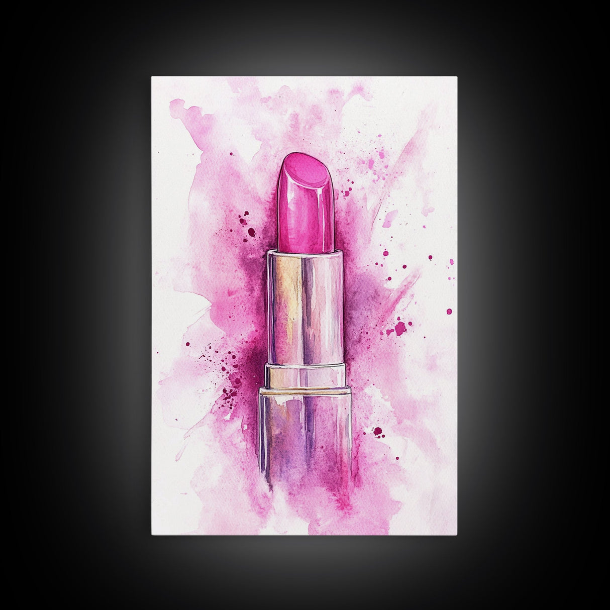 Pink Lipstick Canvas Print Whimsical Art Pink Abstract Artwork Living Room Wall Art Wabi Sabi Painting Light Pink Dorm Decor