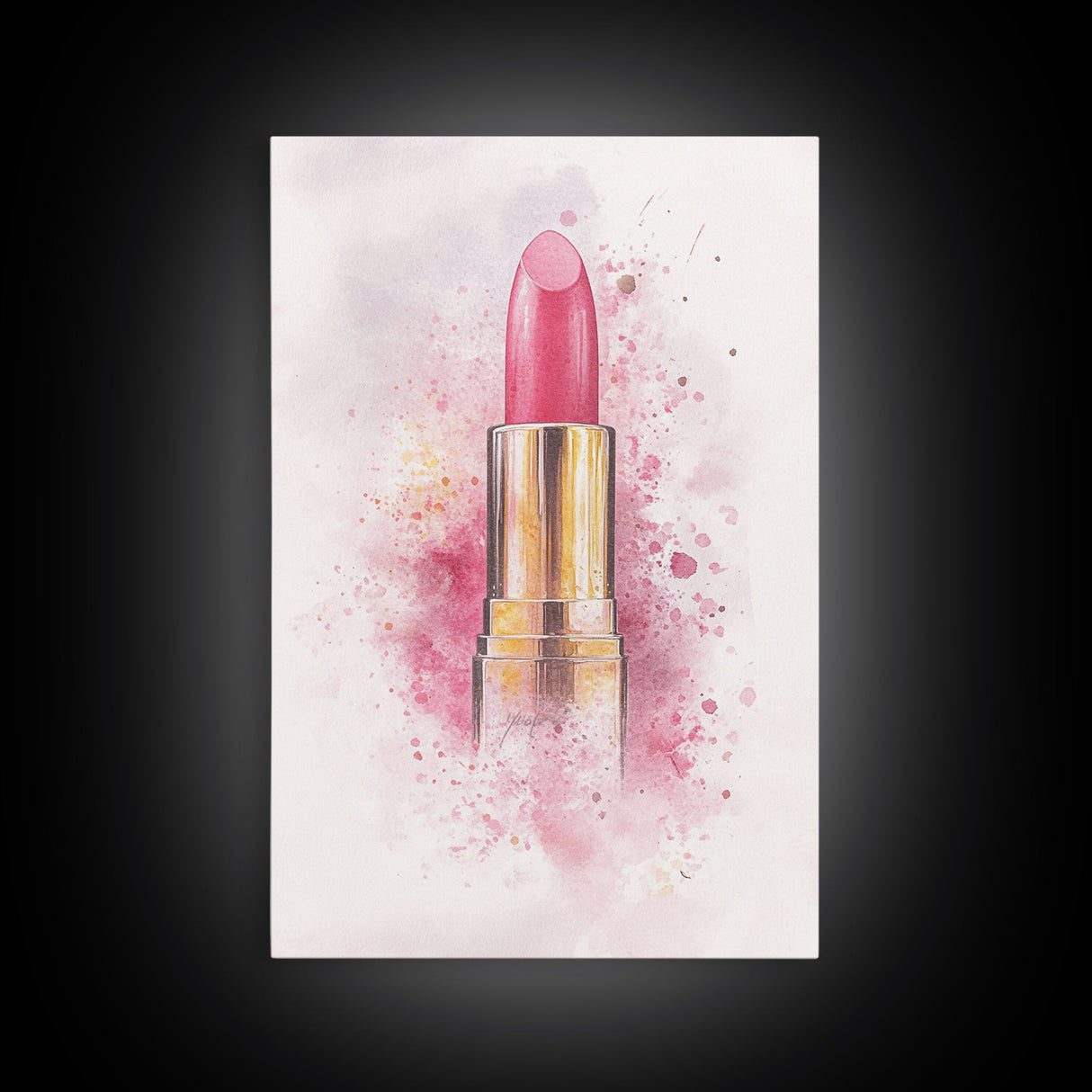 Radiant Pink Lipstick Canvas Print | Feminine Wall Art | Makeup Lover Decor | Modern Minimalist Art | Bathroom Accent | Gift Idea Her