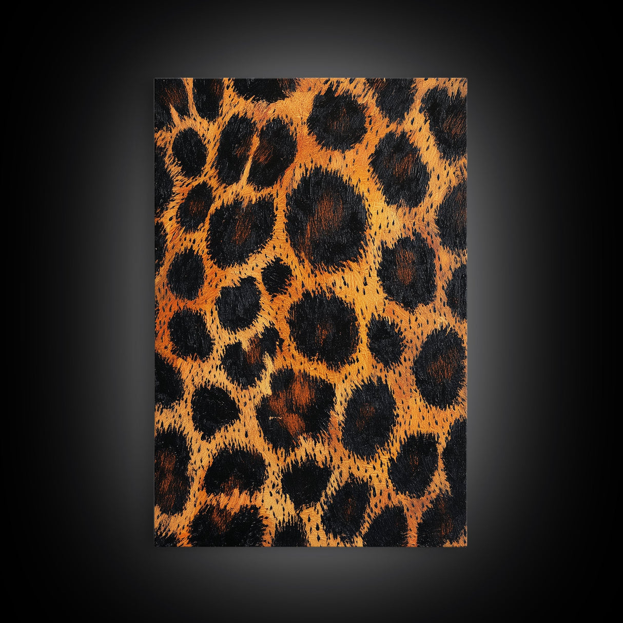 Leopard Wall Art Framed Canvas Print, Animal Print Rustic Decor, Bedroom Art, Skinny Tall Wall Art, Farmhouse Living Room Art