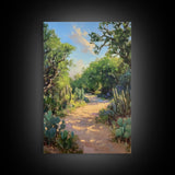 Serene GardenPath Canvas Print Southwest Wall Art Rustic Decor Above Bed Art Farmhouse Wall Art Gift Idea Landscape Painting