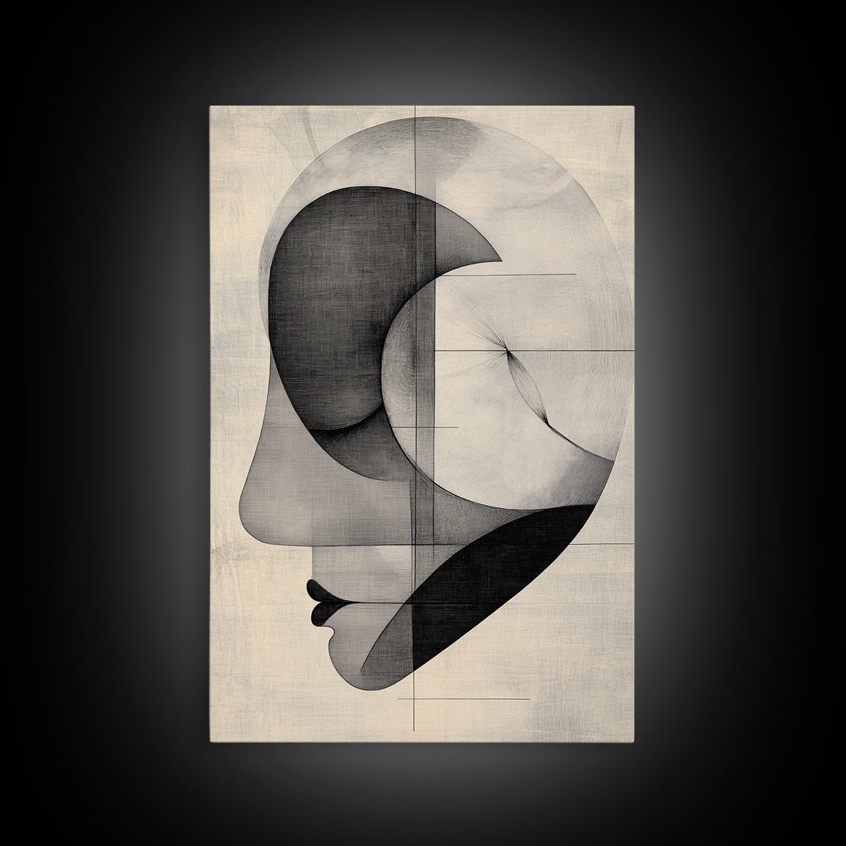 Golden Ratio Inspired Abstract Canvas Print Minimalist Monochrome Wall Art Unique Geometric Home Decor Artistic Gift Design