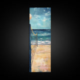 Volleyball Net, Seaside Sport, Nautical Wall Art, Beach House Art, Coastal Decor, Living Room Art, Framed Canvas Print, Extra Wide Art