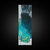 Teal wall art, hidden lagoon, ocean painting, moody art, coastal decor, framed canvas print, nautical art, above bed wall art