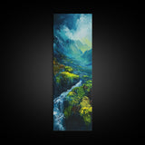 Ireland Painting, Framed Canvas Print, coastal decor, blue and green wall art, mountain painting, landscape painting, extra wide art