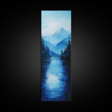 Lake Tahoe Art, Canvas Print, pine tree art, mountain painting, rustic decor, above couch art, panoramic painting, bedroom art