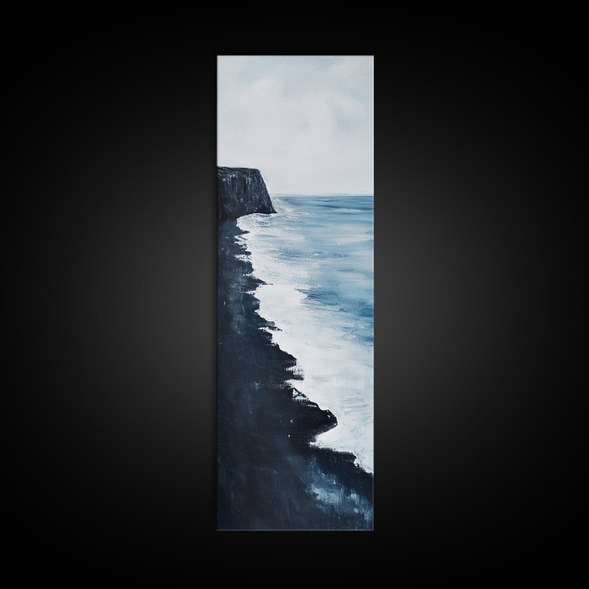 Coastal cliffs, Ireland painting, ocean wall art, seascape painting, nautical wall art, minimalist art, framed canvas print