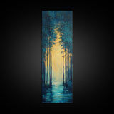 Moody Forest, pine tree art, landscape painting, dark romance painting, nature wall art, forest at dusk painting