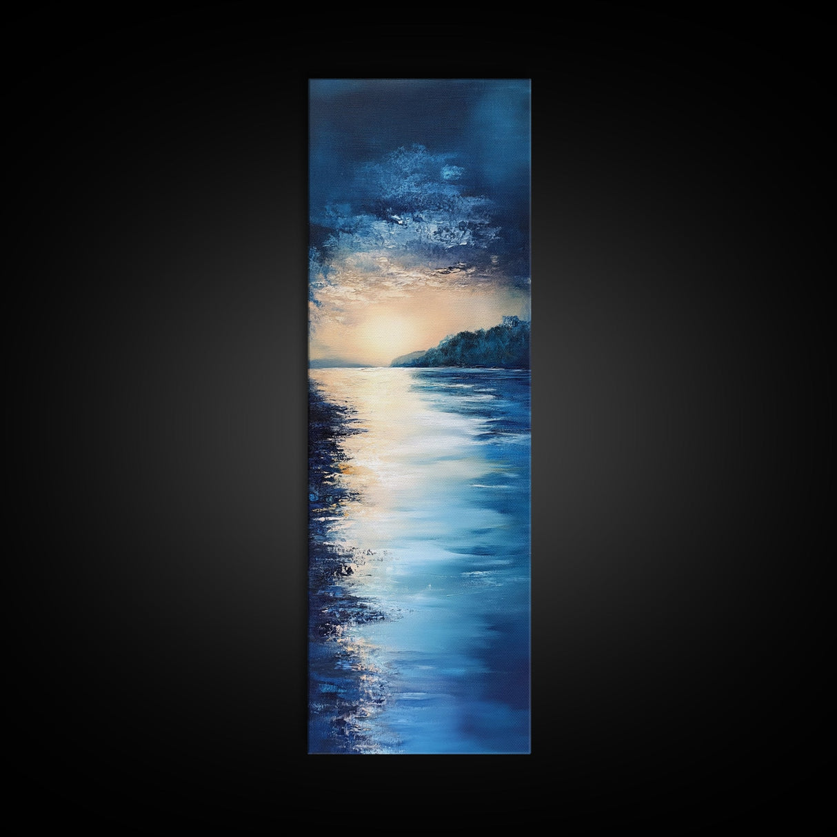 Sunset Over Water, Horizon Painting, Moody Art, Coastal Landscape Art, Guest Room Art, Nautical Decor, Canvas Print