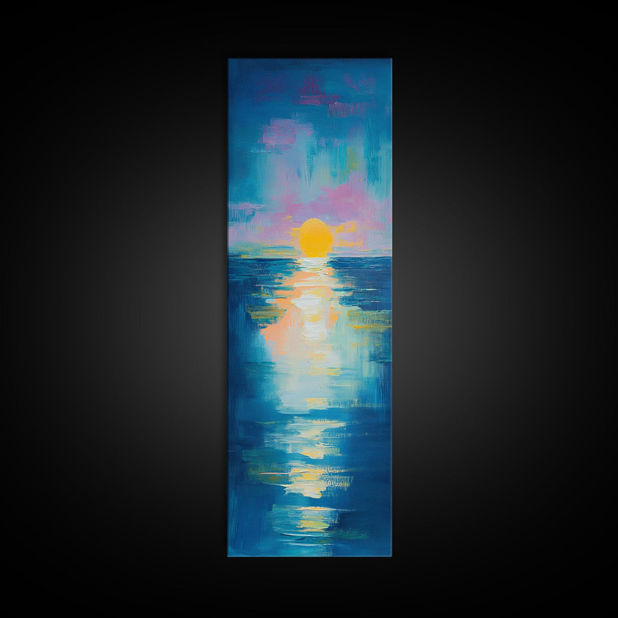 Sunset Over Water, Ocean Painting, Nautical Wall Art, Coastal Decor, Bedroom Art, Gift Idea for Her, Above Sofa Art
