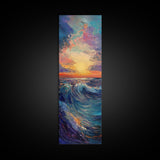 Ocean Wave, Coastal Wall Art, Seascape Painting, Surf Wall Art,Extra Wide Art, Bedroom Art, Framed Canvas Print