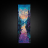 Twilight Mountain, smoky mountain art, pine tree art, framed canvas print, moody art, landscape painting, above bed wall art