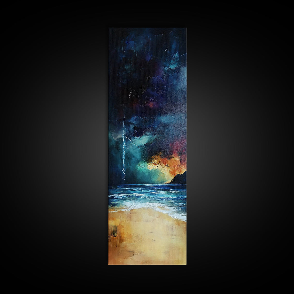 Stormy Ocean, Moody Art, Canvas Print, Nautical Painting, Dark Romance Painting, Coastal Wall Art, Living Room Art