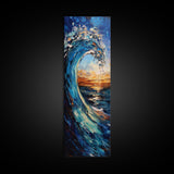 Ocean Wave, Seascape Art, Canvas Print, Nautical Decor, Coastal Painting, Blue and Green Wall Art, Surf Inspired Art