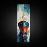 Fishing Boat Docked, nautical painting, maritime wall art, coastal cowgirl wall art, fishing decor, framed canvas print, vertical wall art