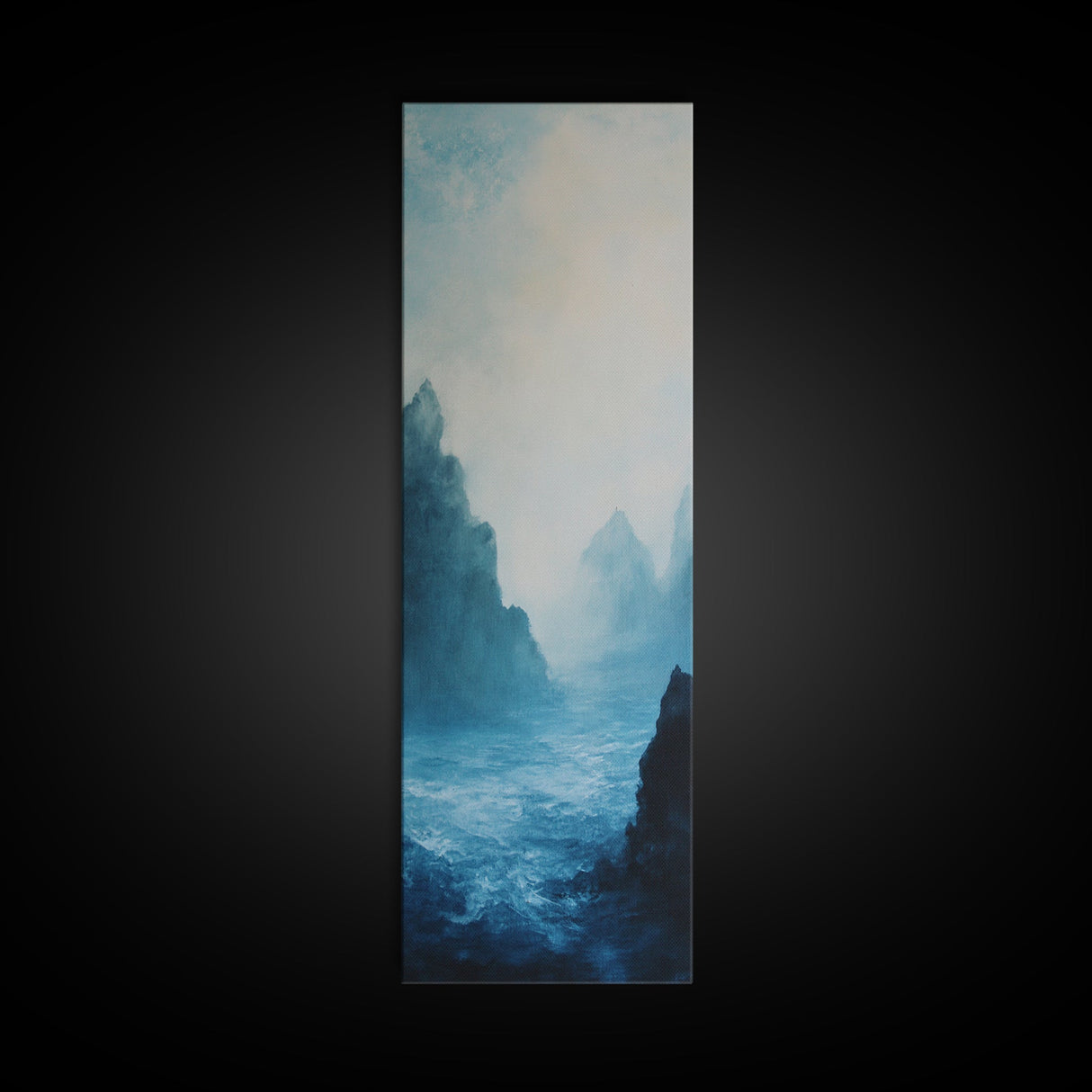 Misty Seascape, Nautical Wall Art, Moody Art, Coastal Decor, Landscape Painting, Canvas Print, Above Bed Wall Art, Gift Idea