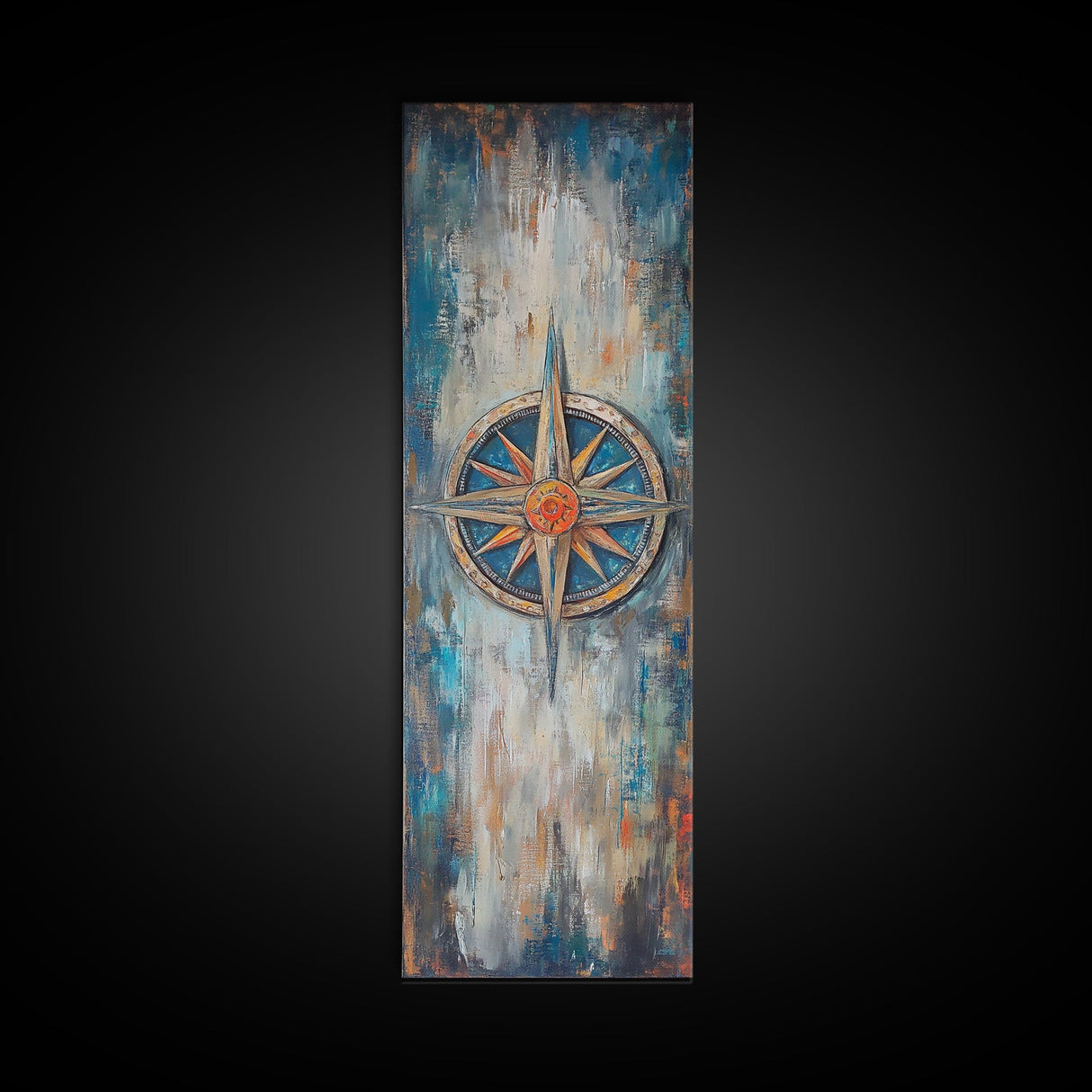 Compass, compass wall art, rustic wall art, nautical decor, farmhouse art, southwest wall art, gift idea for him, framed canvas print