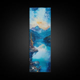 Lake Tahoe Art, Mountain Painting, Landscape Painting, Framed Canvas Print, Rustic Wall Art, Blue and Green Wall Art