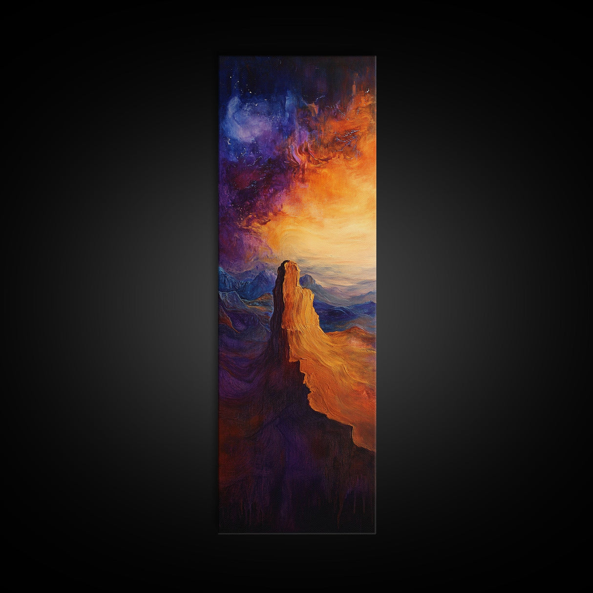 Canyon Glow, mountain painting, sunset landscape, Joshua tree art, southwest wall art, framed canvas print, above couch art