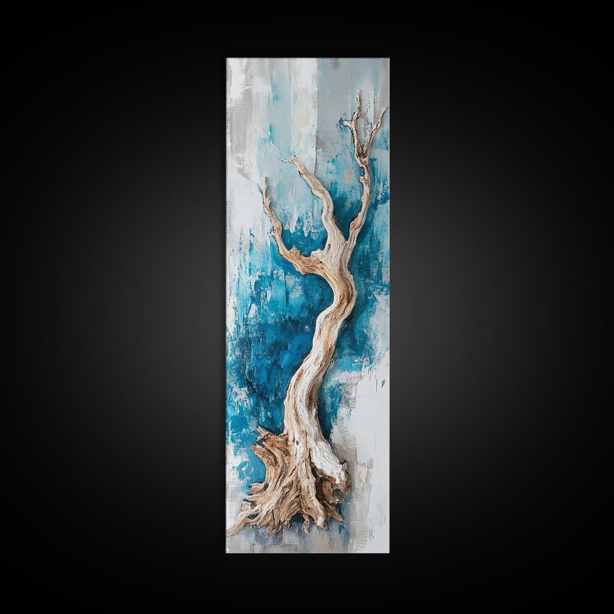 Gnarled tree, birch tree painting, Joshua tree art, pine tree art, rustic decor, farmhouse art, framed canvas print, moody art