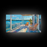Lake House Art, Coastal Landscape Art, Nautical Decor, Rustic Wall Art, Framed Canvas Print, Living Room Art, Above Sofa Art