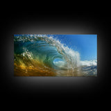 Barrel Wave, Surfing Photography, Panoramic Art, Canvas Print, Coastal Decor, Nautical Painting, Beach Wall Art, Surf Wall Art